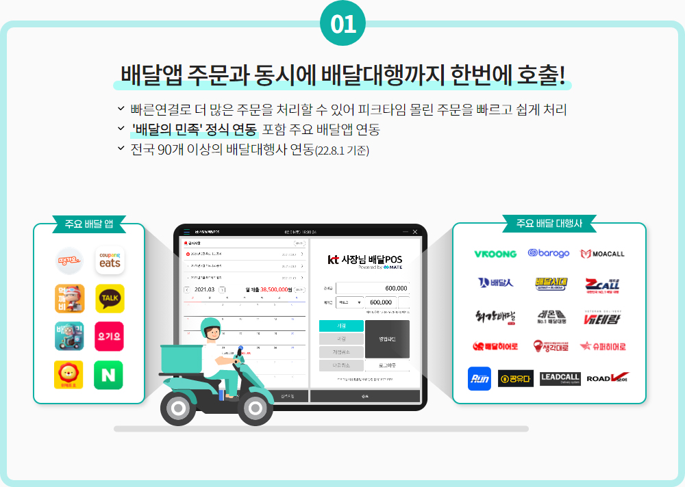 배달앱 주문과 동시에 배달대행까지 한번에 호출!